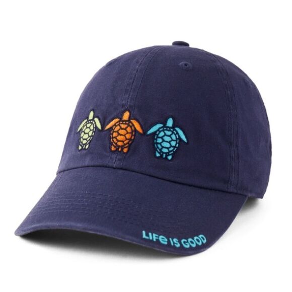Life is Good Tres Turtles Chill Darkest Blue 6 Panel Cap Unisex OSFM NWT - Picture 1 of 5
